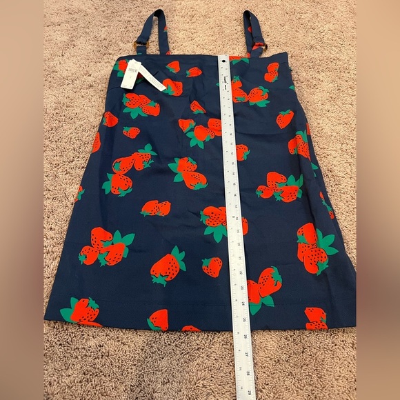 NWT new medium Anthropologie Maeve square neck shift dress strawberry navy blue - Picture 17 of 17